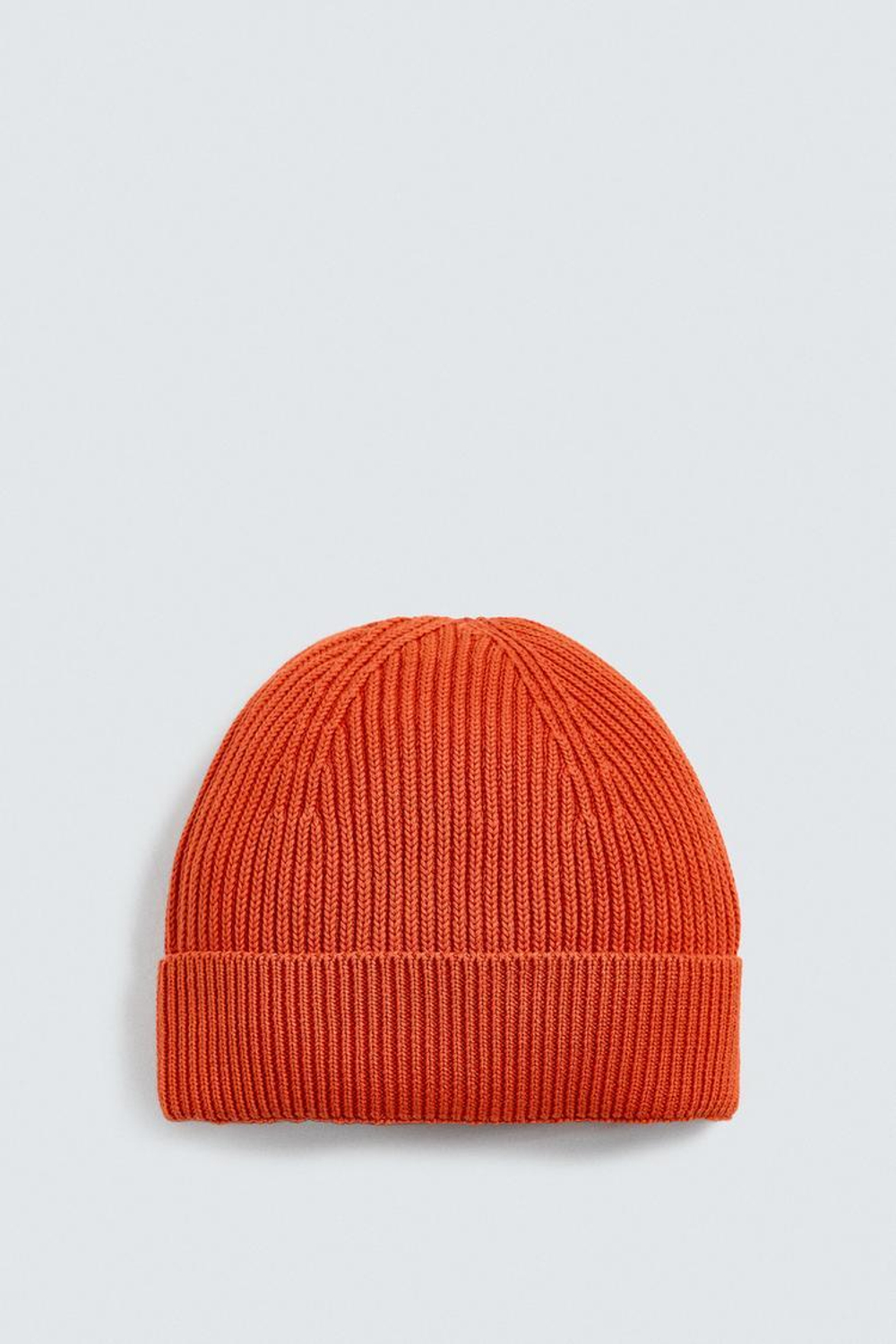 ZARA БАЗОВАЯ ТРИКОТАЖНАЯ ШАПКА, ОРАНЖЕВЫЙ