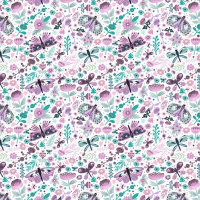 Цветы и бабочки на лугу 1