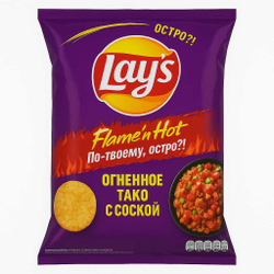 Чипсы картофельные LAY'S Famin Hot огненное тако с сальсой 105 гр
