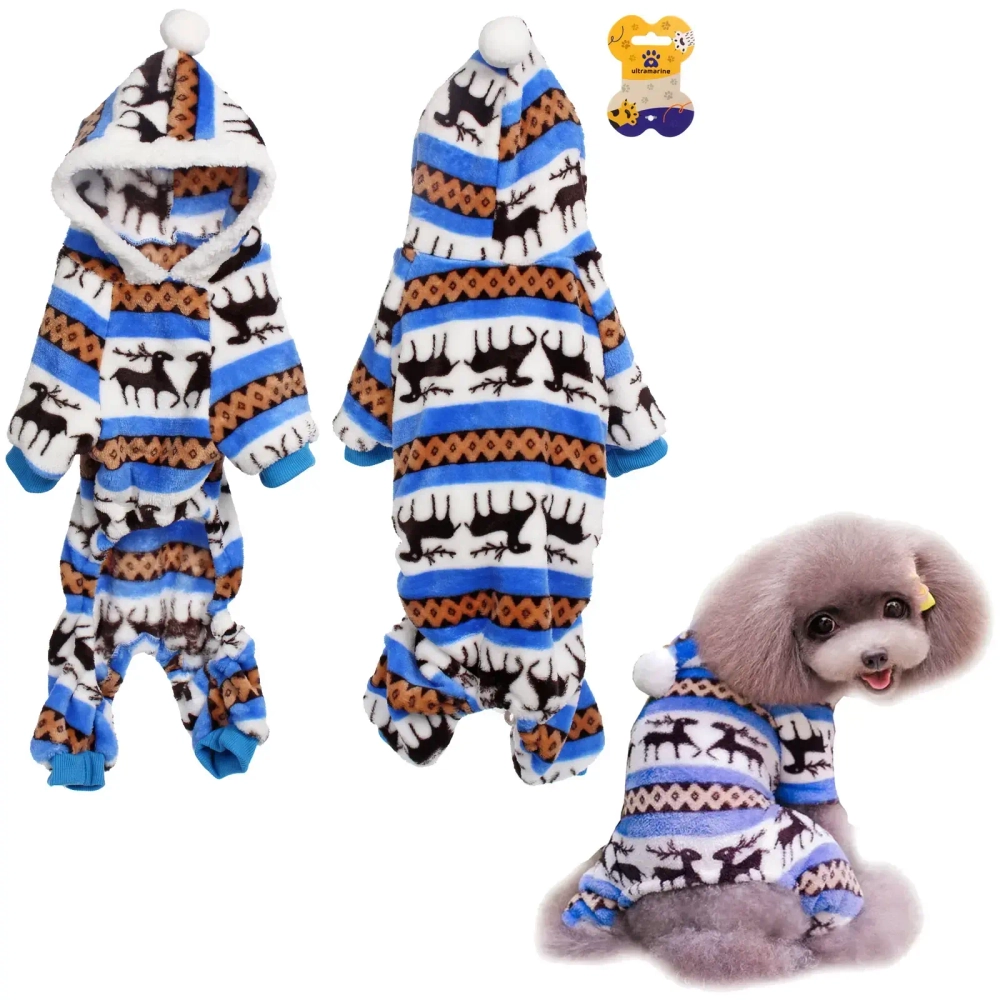 Комбинезон зимний для мелких и средних пород собак «МОДНЫЙ БРО», цвет голубой, р М