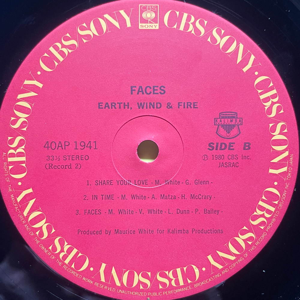 Earth, Wind & Fire ‎– Faces 2LP (Япония 1980г.)