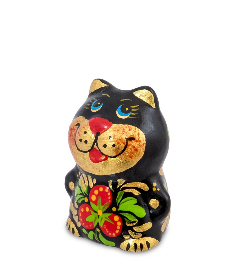 ГЛ- 977 Фигурка «Кот» хохлома (Гжельский фарфор)
