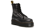 Dr. Martens Jadon Faux Fur Lined Metallic Leather Platform Boots "Black" Women"s