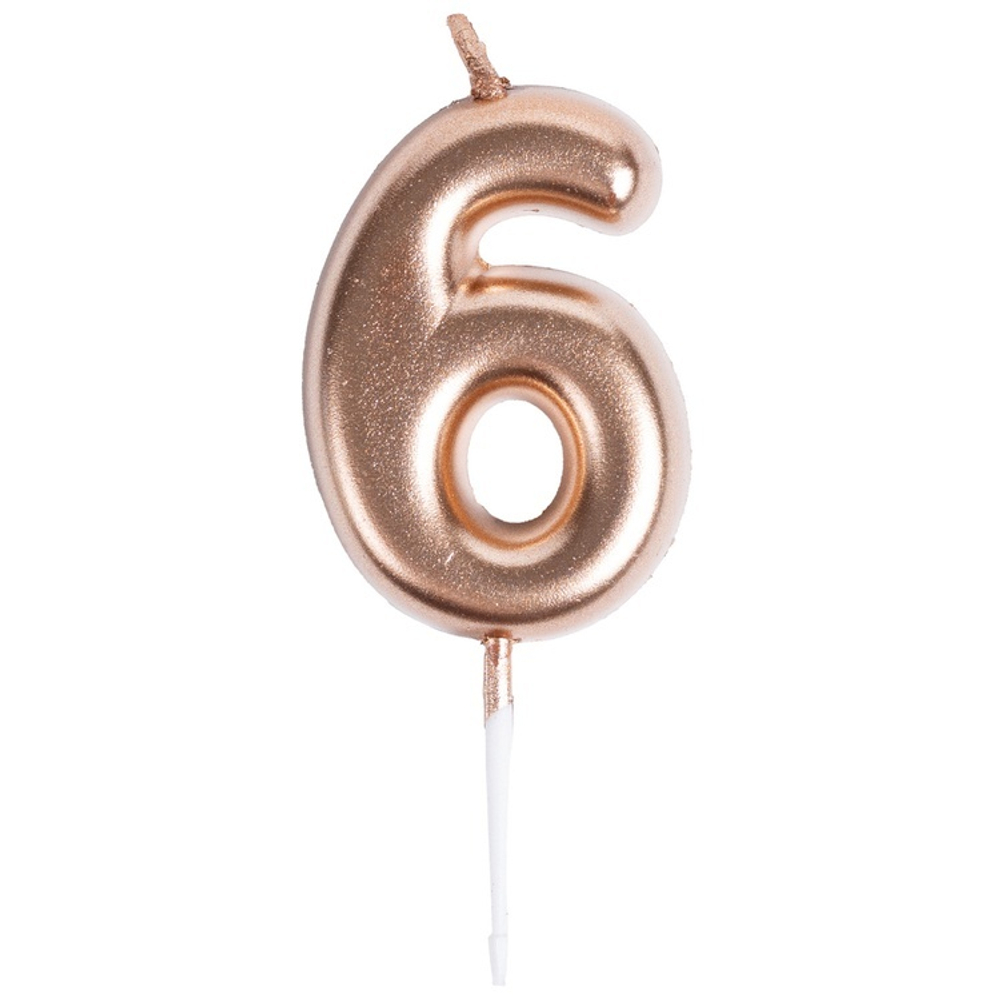 Мини свечи-цифры в цвете розового золота 4,5 см