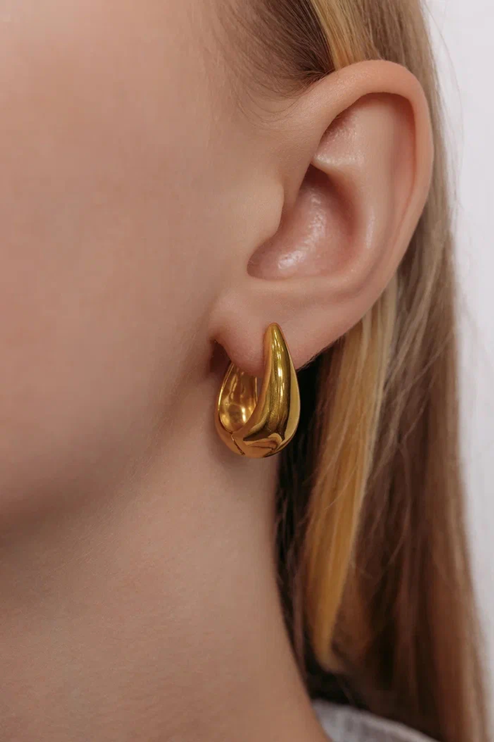 Серьги "Дутые" в золочении