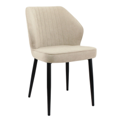 Стул "Берг" (арт. 323), велюр Бренди В03 бежевый, ножки круглые черные