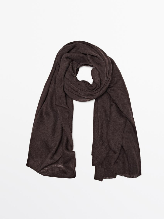 Massimo Dutti Шарф из 100% кашемира, коричневый