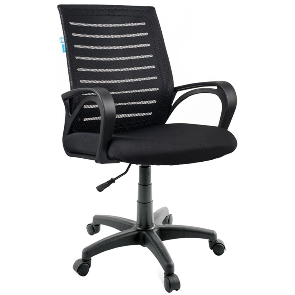 Кресло оператора Helmi HL-M16 R "Vivid", спинка ткань-сетка черная/сиденье ткань черная