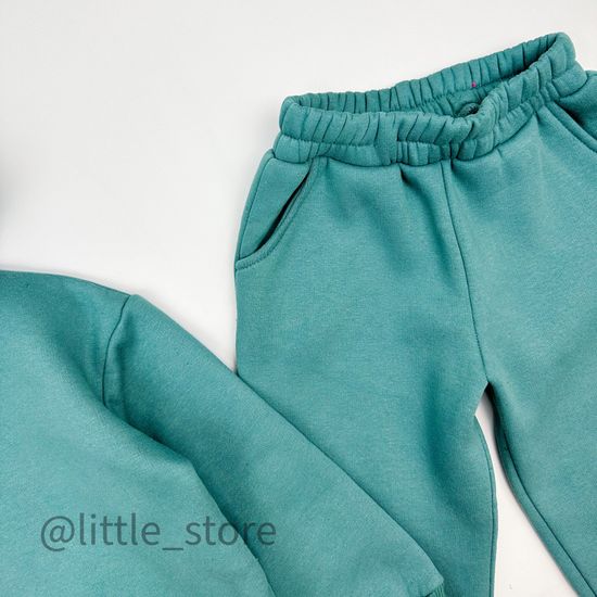 Комплект из футера с начесом, Шалфей