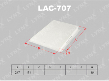 Фильтр салонный LYNX LAC-707