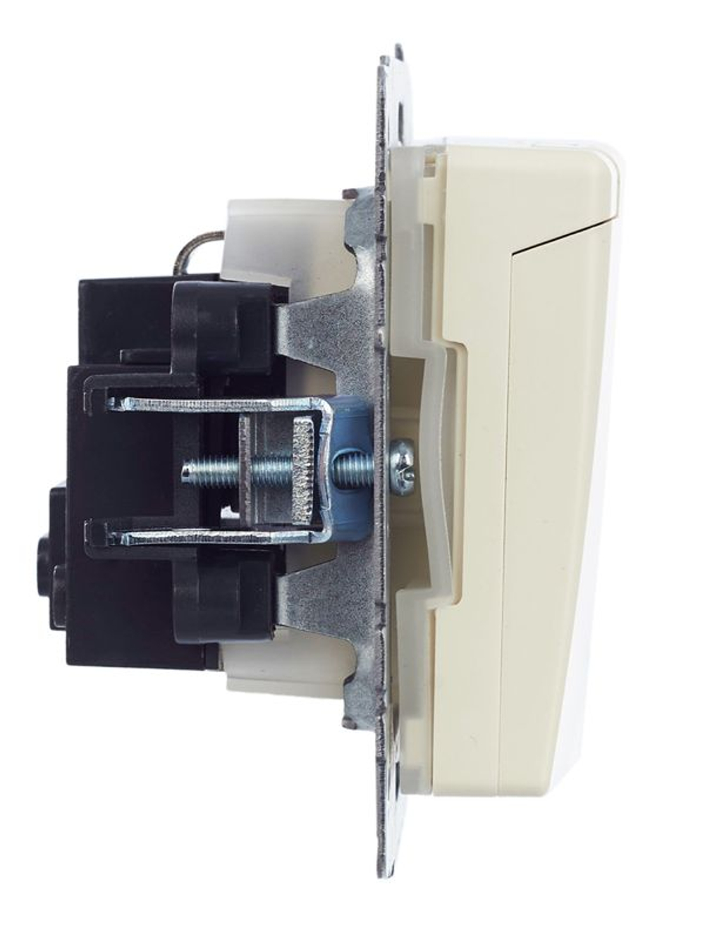 Розетка BRITE РСбш10-3-44-БрКр 16А IP44 с заземл. защ. шторки с крышкой механизм беж. IEK BR-R16-16-44-K10