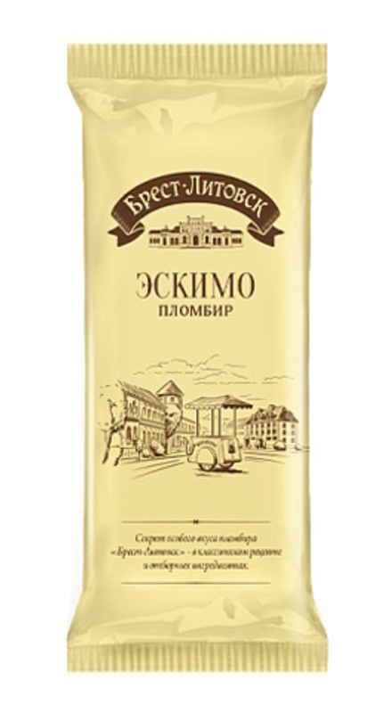 Мороженое эскимо "Брест-Литовск" пломбир в мягкой глазури 70г. Юкки