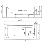 Ванна акриловая 1ACReal Gamma 140