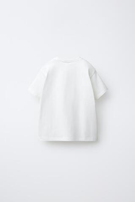 ZARA ФУТБОЛКА С БАНТАМИ КРЮЧКОМ, ЖЕЛТОВАТО-БЕЛЫЙ
