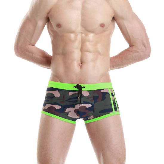 Мужские плавки хипсы камуфляжные зеленые Seobean