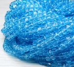 БВ016НН3 Хрустальные бусины квадратные, цвет: ярко-голубой, размер 3 мм, кол-во: 63-65 шт.