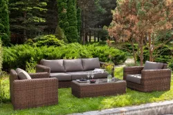 "Боно" лаунж-зона из искусственного ротанга, цвет коричневый