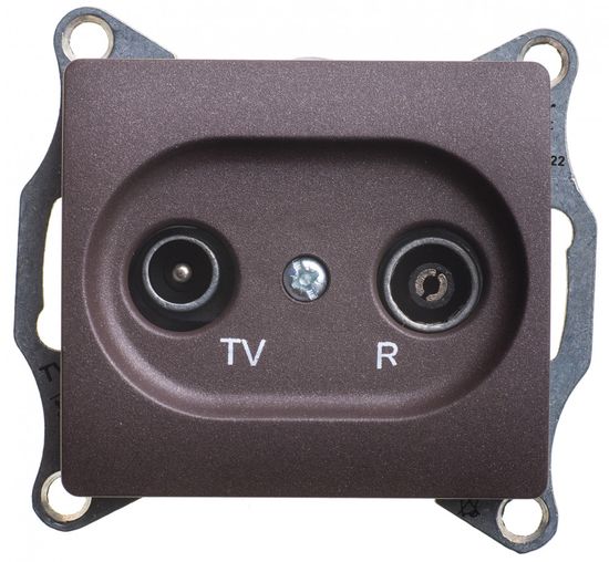 Розетка телевизионная оконечная TV/R Glossa 1дБ механизм шоколад SchE GSL000894