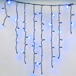 ULD-B3010-200-TBK BLUE IP67 Бахрома светодиодная с эффектом мерцания. 3м. Соединяемая. 200 светодиодов. Синий свет. Провод черный. TM Uniel.