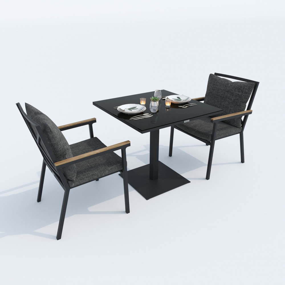 Стол обеденный Ideal Patio КАНА алюминий, стекло 80x80 см (1 ножка) резервный дубль