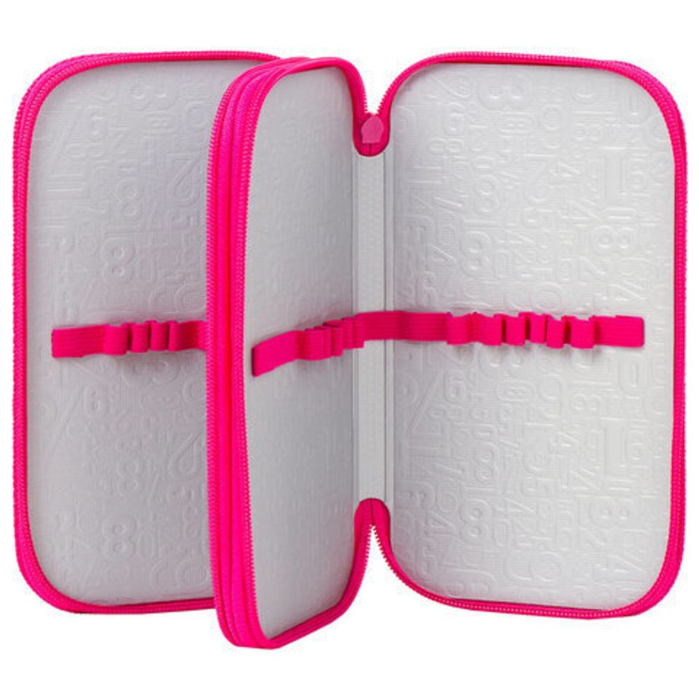 Пенал ПИФАГОР, 2 отделения, ламинированный картон, блестки, 19х11 см, "MOON BUNNY", 229157