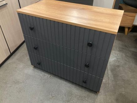 Комод-5 МДФ 3 ящика Дуб золотистый/графит