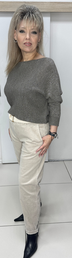 Итальянские брюки-момы из микро вельвета