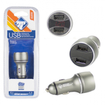46898 З/У "Nova Bright" 2 USB-порта, 2100мА + цифровой LED вольтметр,  12/24В