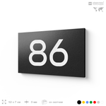 Табличка с номером 86 на дверь квартиры, для офиса, кабинета, аудитории, склада, черная 120х70 мм, Айдентика Технолоджи