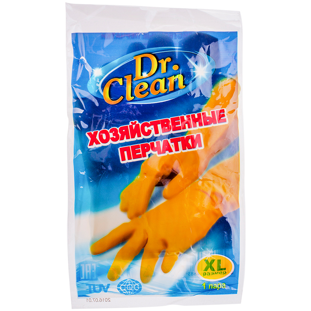DR. CLEAN Перчатки резиновые XL (1пара)