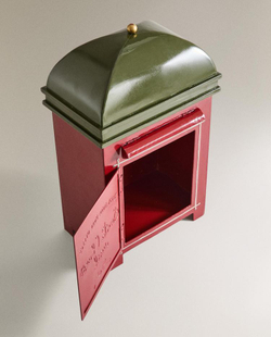 ZARA HOME РОЖДЕСТВЕНСКИЙ ПОЧТОВЫЙ ЯЩИК ДЛЯ ПИСЕМ ДЕДА МОРОЗА, КРАСНЫЙ