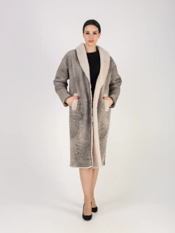 Дубленка зимняя натуральная длинная оверсайз