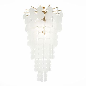 Люстра подвесная 12*E14 SL1231.303.12 латунь/белый Vittoria ST-Luce