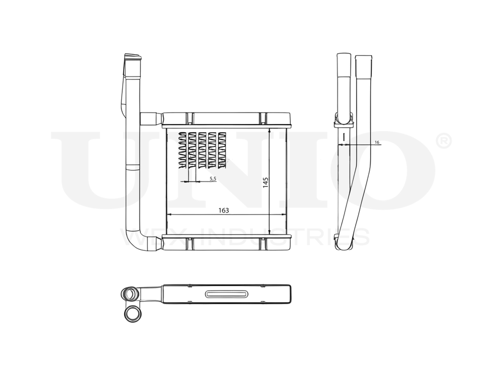 Радиатор отопителя UNIO RAD-20056