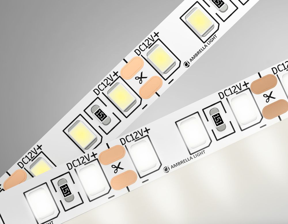 Светодиодная лента GS1102 2835 120Led/ 9.6W m/ 12V IP20 4500K/ 5000*8*1.2mm/ кратность резки 25mm (2 конт.)
