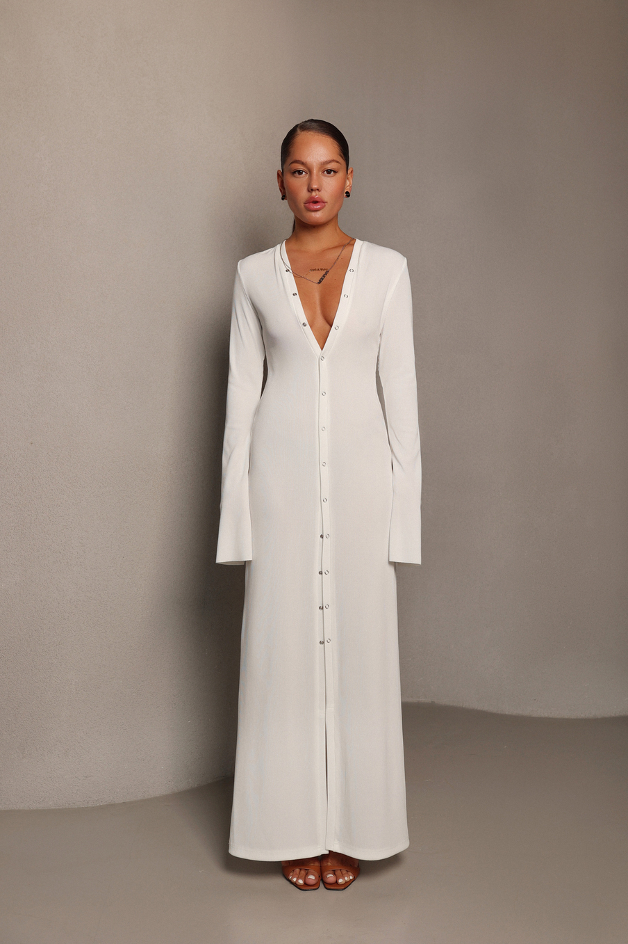 Платье-кардиган на кнопках