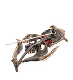 AM- 184 Брошь «Ирис» (латунь, янтарь)