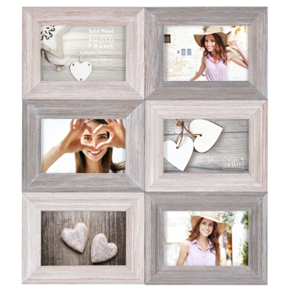 Innova PI01490 фоторамка 6 фото, 6x10*15cm Washed wood , дерево | Innova
