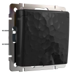 Розетка влагозащищенный с заземлением с крышкой и шторками Hammer (черный) W1271208