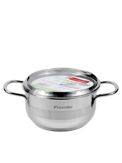 Кастрюля 1,5 л. из нержавеющей стали Kamille KM 5411 с крышкой