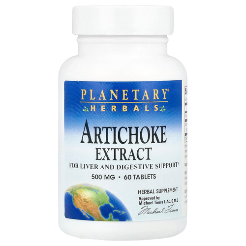 Planetary Herbals, экстракт артишока, 60 таблеток