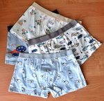 Трусы детские для мальчика 1 шт., хлопок, размер 2XL (рост 128-146), цвета голубой, светло-голубой, белый