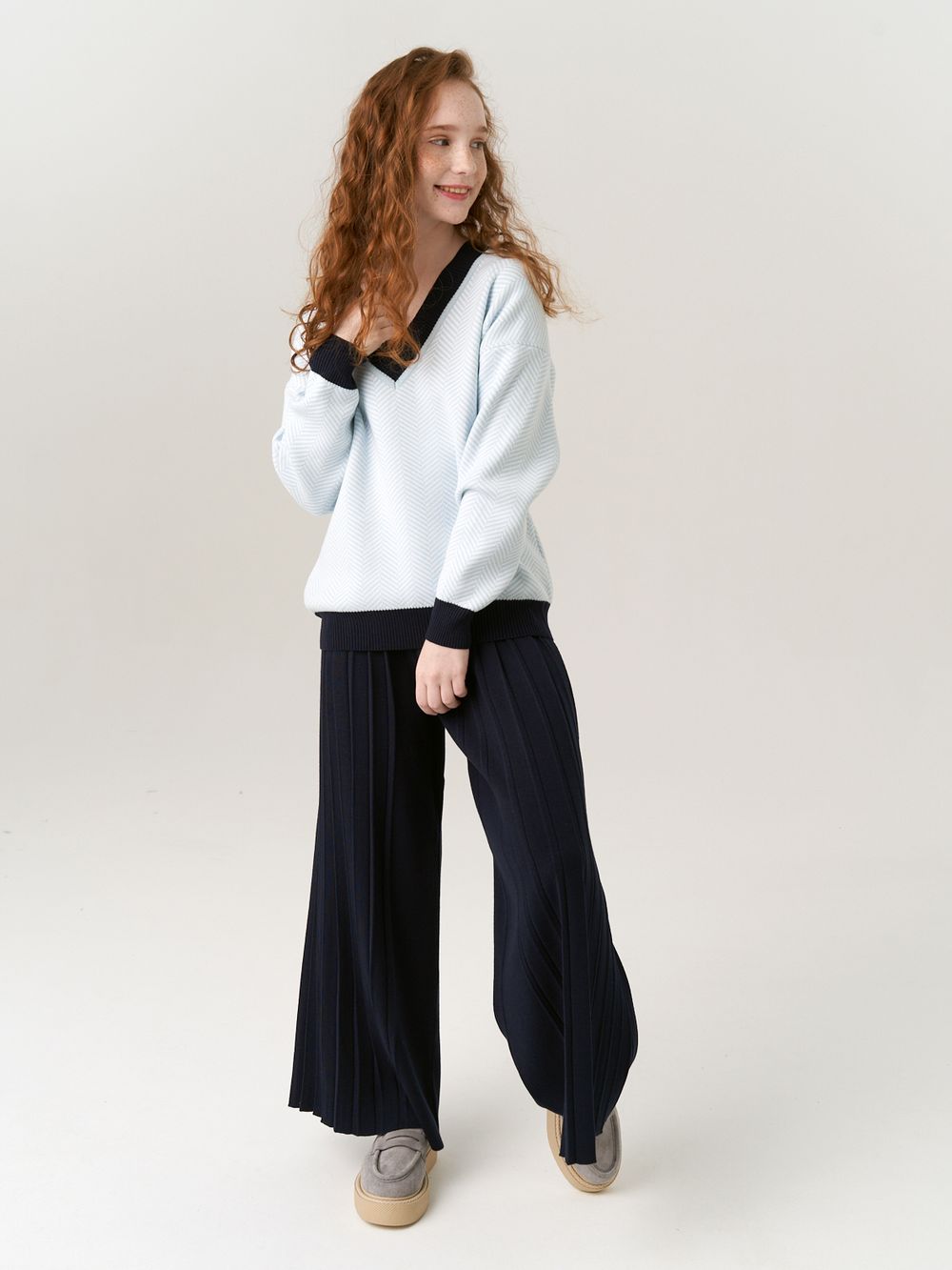 Джемпер для девочки AT954 небесно-голубой