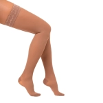 Чулки Fleur с ажурной силиконовой резинкой 1 рост 2 класс компрессии бежевый размер L