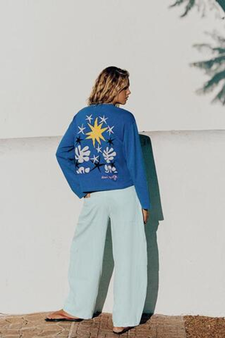 ZARA ФУТБОЛКА HENRI MATISSE С ЭФФЕКТОМ ПОТЕРТОСТИ, СИНИЙ