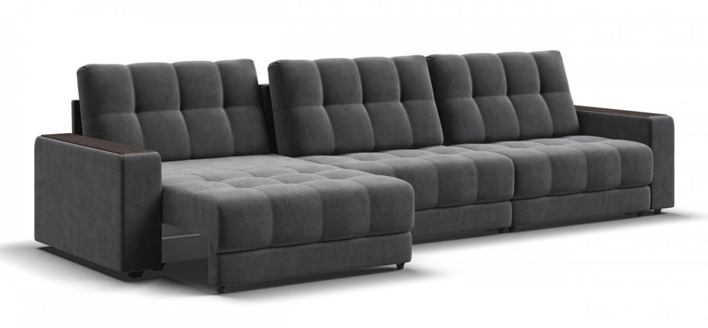 Диван Босс Гранд Велюр Монолит серый