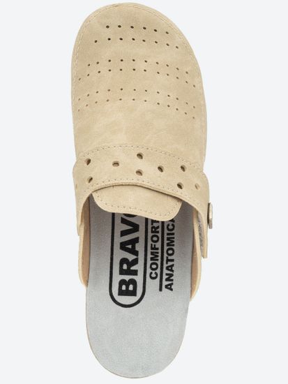 501 | "Natasa" | Бежевые женские медицинские сабо с закрытым носом