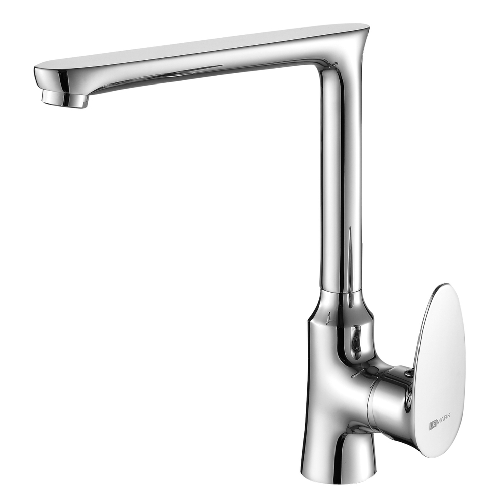 СМЕСИТЕЛЬ ДЛЯ КУХНИ С ВЫСОКИМ ПОВОРОТНЫМ ИЗЛИВОМ ХРОМ LM0205C  NERO