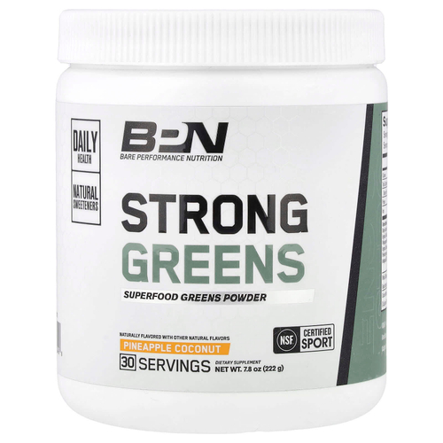BPN, Strong Greens, порошок из суперпродуктов, ананас и кокос, 222 г (7,8 унции)