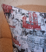 Декоративная гобеленовая наволочка для интерьерной подушки Путешествие по Европпе 68х47